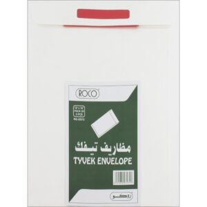 روكو ظرف الامان، خامة مقاومة للتمزق‎/‎ورق تايفك، لاصق، (10.00 بوصة (25.40 سمX 12.00 بوصة، ابيض  العبوة تحتوى على 5 حبة
