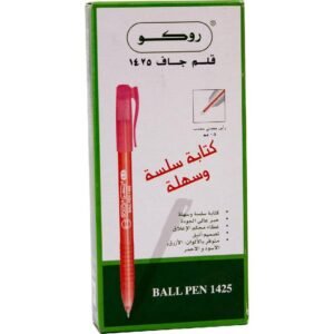روكو 1425 قلم حبر جاف، أحمر لون الحبر، 0.5 مم، رأس  حبر كروية، 10‎ Pieces