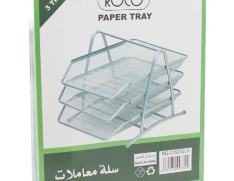 روكو حاوية مستندات مكتبية، 3 رفوف، A4، شبكي، فضي