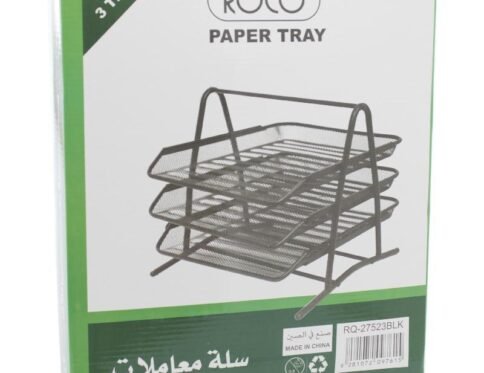 روكو حاوية مستندات مكتبية، 3 رفوف، A4، شبكي، اسود