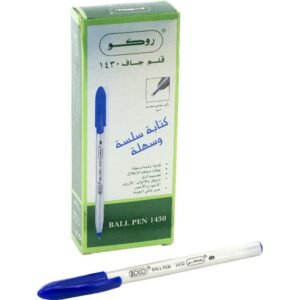 روكو 1430 قلم جاف، أزرق لون الحبر، (1 مم (متوسط، رأس  حبر كروية، 10‎ Pieces