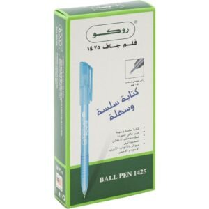 روكو 1425 قلم حبر جاف، أزرق لون الحبر، 0.5 مم، رأس  حبر كروية، 4‎ قطع