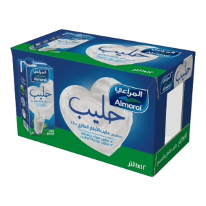 حليب المراعي  كامل الدسم عبارة عن عبوة 12 حبة * 1 لتر