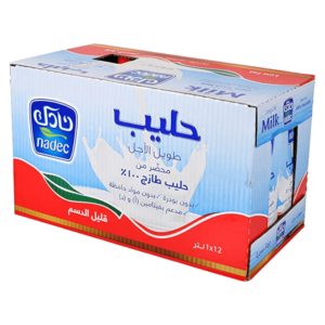 حليب نادك  قليل الدسم عبارة عن عبوة 12 حبة * 1 لتر