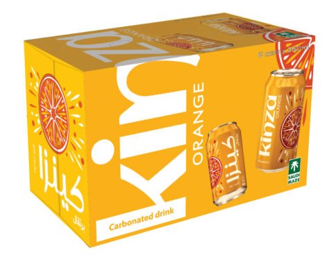 مشروب غازي كينزا بالبرتقال 360 ملى × 6 قطعة