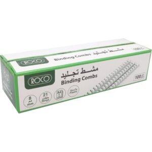 روكو مشط حلزوني للملازم، 8‎ mm، بلاستيك، A4، ابيض