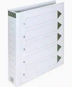 روكو "O" ملف عرض تقديمي 2 حلقة، 2 بوصة، مقاس ليتر، كرتون/بلاستيك، ابيض