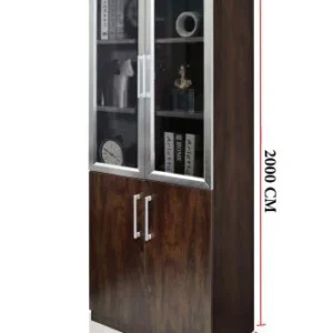 دولاب مكتبي اللون بنى وسيلفر ( العرض 80 سم * الارتفاع 2 متر * عمق 40 سم )