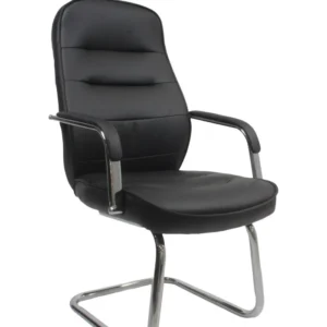 كرسي جلد ثابت اسود ( الطول 109 سم * طول الظهر 64 سم * عرض المقعد 51 )