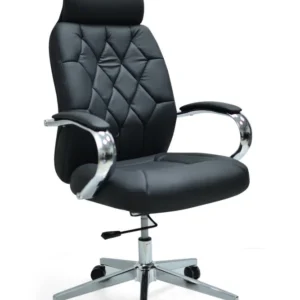 كرسي جلد دوار اسود ( الطول 125 سم  *  طول الظهر 77 سم * عرض المقعد 50 )