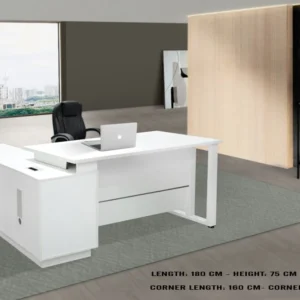 مكتب وسط مودرن لون ابيض عرض 1.8 متر * ارتفاع 75 سم * عمق 80 سم