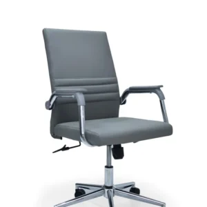 كرسي جلد دوار رمادي ( الطول 109 سم * طول الظهر 60 سم * عرض المقعد 49 )