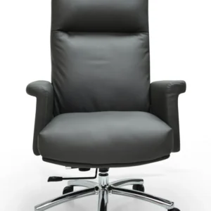 كرسي جلد دوار رمادي ( الطول 125 سم * طول الظهر 75 سم * عرض المقعد 50 )