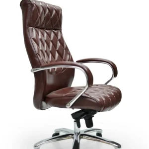 كرسي جلد دوار بني ( الطول 121 سم * طول الظهر 74 سم * عرض المقعد 54 )