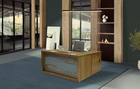 مكتب وسط لون بني عرض 1.4 متر  * ارتفاع 75 سم * عمق 70 سم