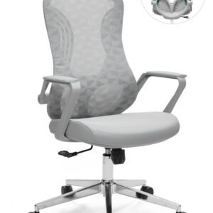 كرسي شبك دوار رمادي ( الطول 108 سم * طول الظهر 64 سم * عرض المقعد 52 )