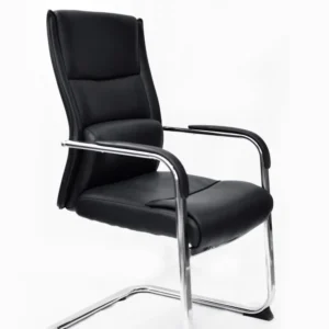 كرسي جلد ثابت اسود ( الطول 100 سم * طول الظهر 60 سم * عرض المقعد 48 )