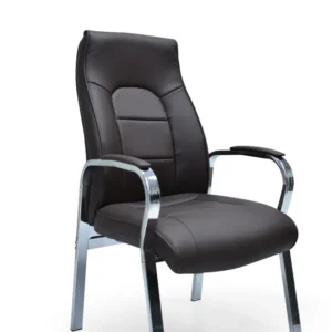 كرسي جلد ثابت اسود ( الطول 108 سم * طول الظهر 65 سم * عرض المقعد 53 )